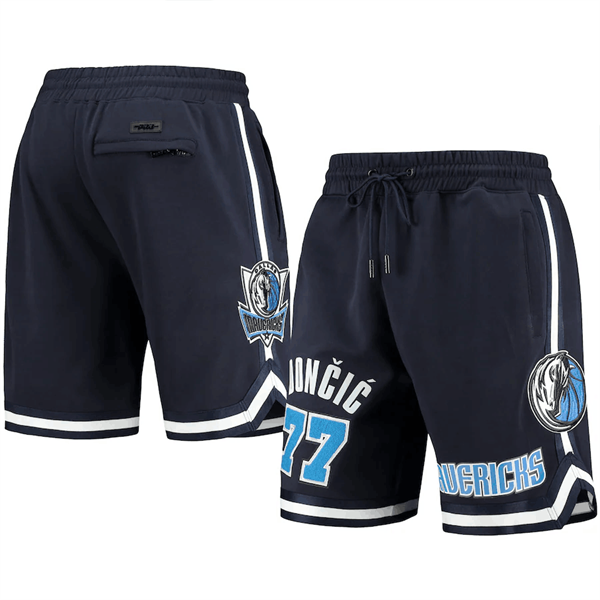 Men's Dallas Mavericks #77 Luka Doncic Navy Shorts Men's Dallas Mavericks #77 Luka Doncic Navy Shorts
